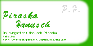 piroska hanusch business card